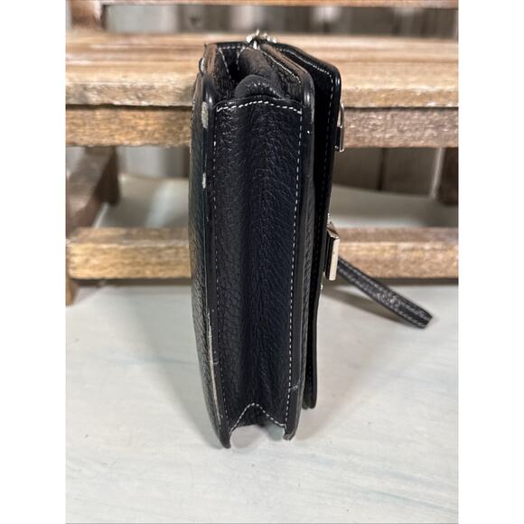 Tiffany & Co Pochette Wristlet Wallet Crossbody With Chain In Black Leather - Picture 13 of 16